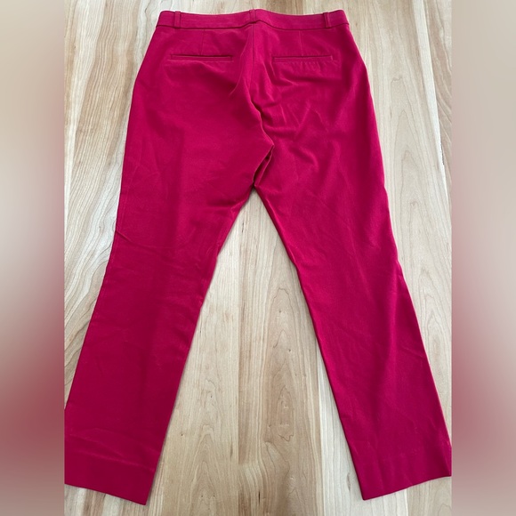 Banana Republic Womens Pants Cherry Red Mid Rise Sloan Curvy Fit Stretch Ankle 8 - Picture 3 of 7